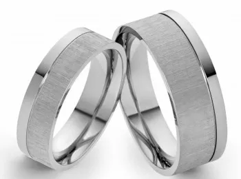 Ringpaar mit geteilter Optik E030 ohne Stein mit gratis Gravur